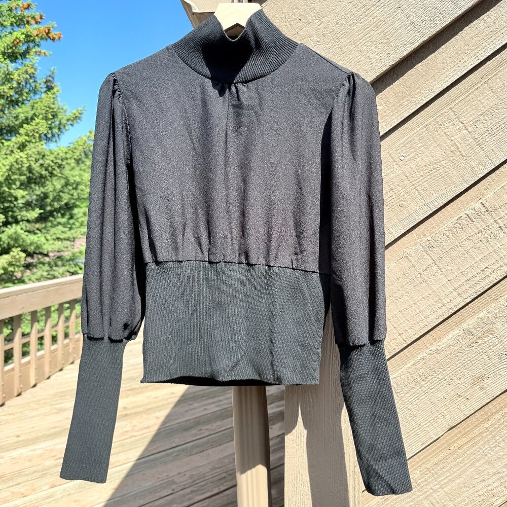 EUC French Connection Combination Black Turtleneck - Picture 3 of 10